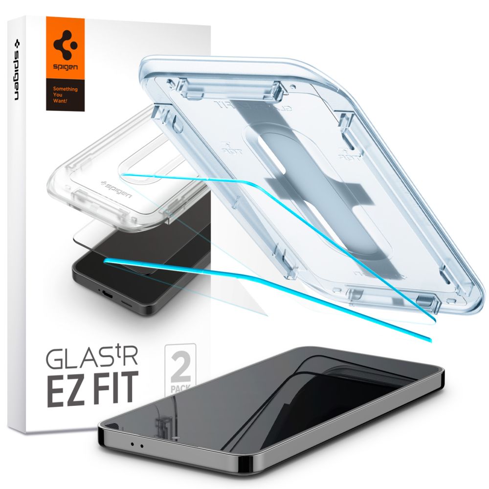 Spigen GlastR EZ FIT -suojakalvo Samsung Galaxy S25+ S936 / S24+ S926 -puhelimille, Panssarilasi, Täysliima, 2 kappaleen setti AGL07432