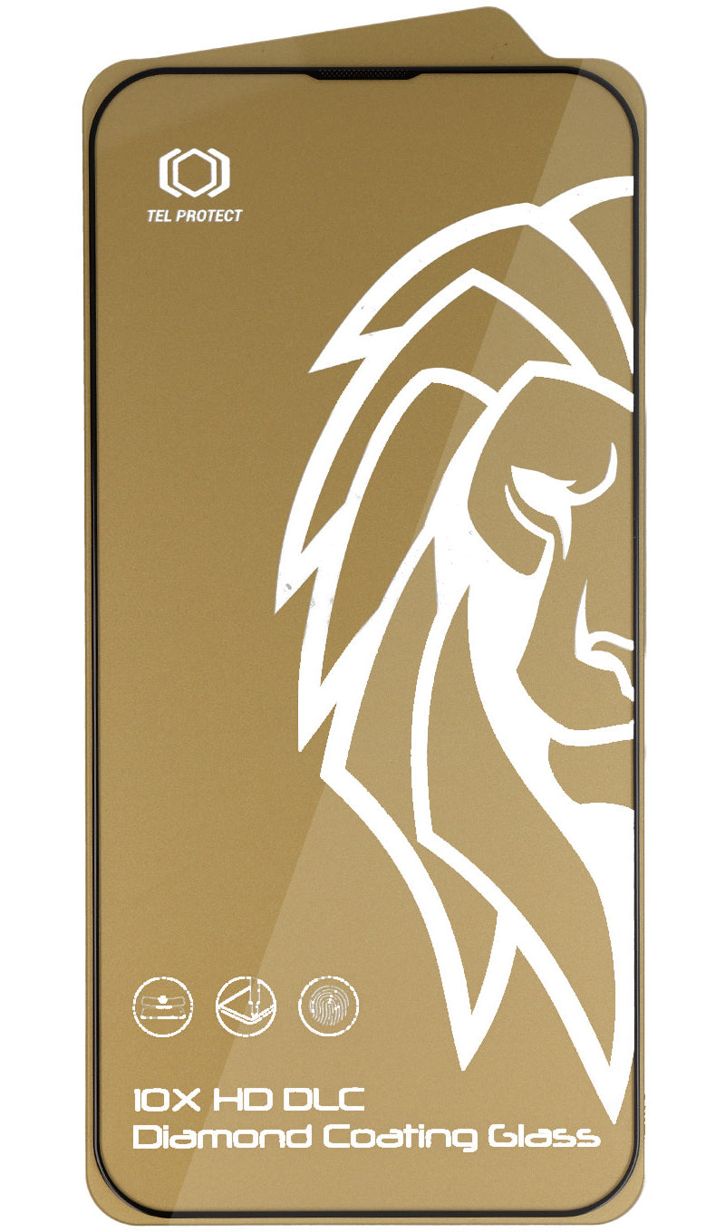 Tel Protect 10X HD DLC Diamond Coating -näytönsuojalasi Apple iPhone 17e / 16e / 14 / 13 Pro / 13 -puhelimille, karkaistu lasi, koko pinnalta liimautuva, musta