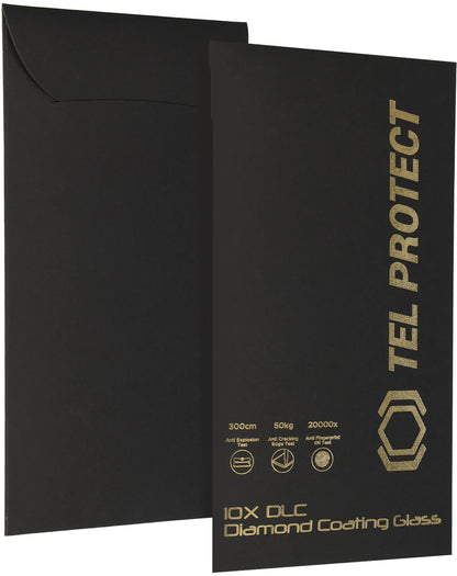 Tel Protect 10X HD DLC Diamond Coating -näytönsuojalasi Apple iPhone 18 Pro Max / 17 Pro Max -puhelimille, karkaistua lasia, koko pinnan liimapinta, musta