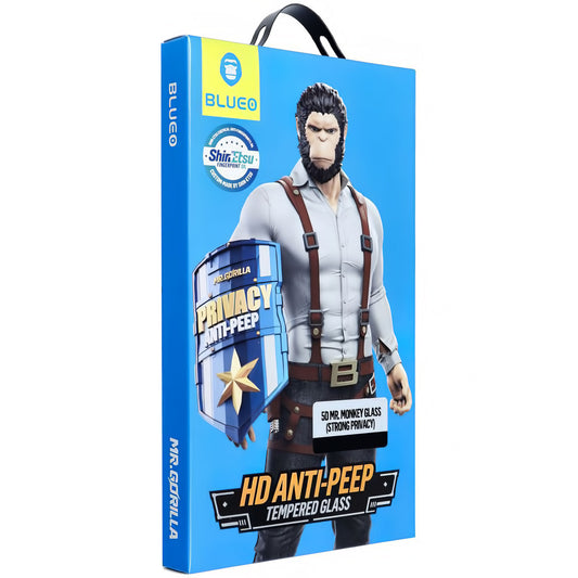 Privacy Blueo -näytönsuojakalvo Apple iPhone 16 Prolle, Panssarilasi, Täysliima, 5D