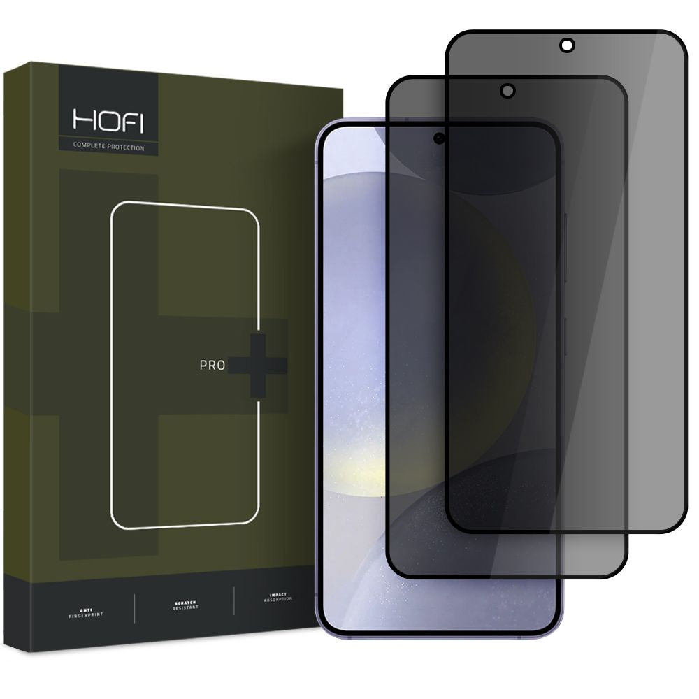Privacy-suojakalvo HOFI Glass PRO+ Samsung Galaxy S25 S931:lle, turvalasi, täyteeliimalla, 2 kappaleen setti