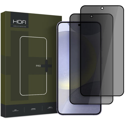Privacy-suojakalvo HOFI Glass PRO+ Samsung Galaxy S25 S931:lle, turvalasi, täyteeliimalla, 2 kappaleen setti