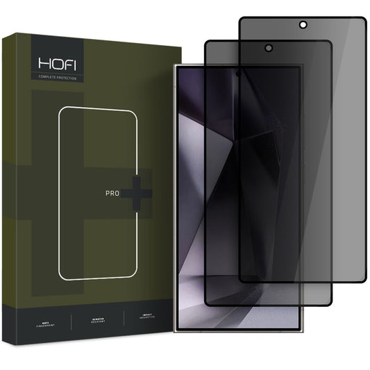 Privacy-suojakalvo HOFI Glass PRO+ Samsung Galaxy S25 Ultra S938:lle, turvalasi, täysiliimainen, 2 kappaleen setti