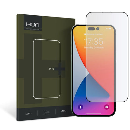 HOFI PRO+ Näytönsuoja Apple iPhone 14 Pro:lle, Karkaistu Lasi, Täysi Liima, Musta