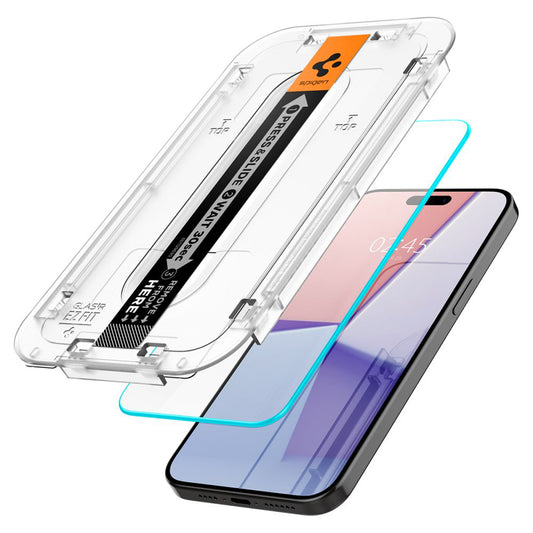 Spigen GlastR EZ FIT -näytönsuojakalvo Apple iPhone 15 Pro Maxille, Panssarilasi, Täysliima, 2 kappaleen setti AGL06872