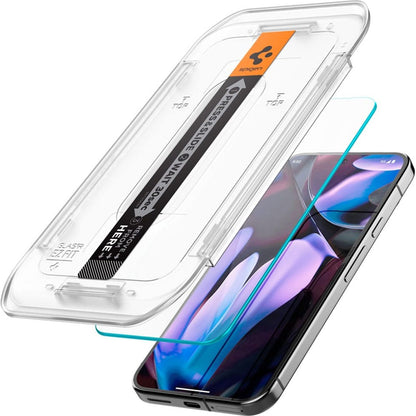 Spigen GlastR EZ FIT -suojakalvo Google Pixel 9 Pro XL:lle, Panssarilasi, Täysliima, 2 kappaleen setti AGL08445
