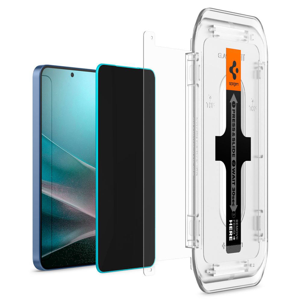 Spigen GlastR EZ FIT HD Privacy -näytönsuojakalvo Samsung Galaxy S25+ S936 / S24+ S926 -puhelimille, karkaistu lasi, täysliima, 2 kappaleen setti