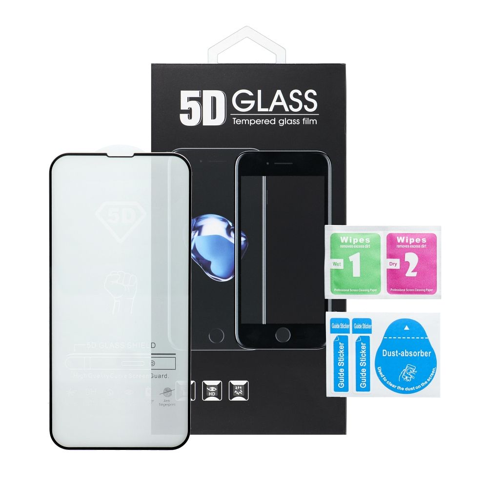 Suojakalvo OEM-näytölle Apple iPhone 17 Pro, Panssarilasi, Täysliima, 5D, Musta