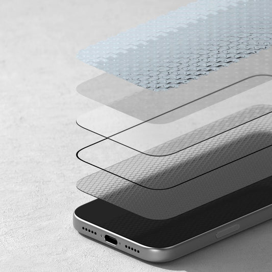 Ringke Easy Slide AR -näytönsuoja Apple iPhone 17 Prolle, karkaistu lasi, täysiliimainen, 2.5D, musta