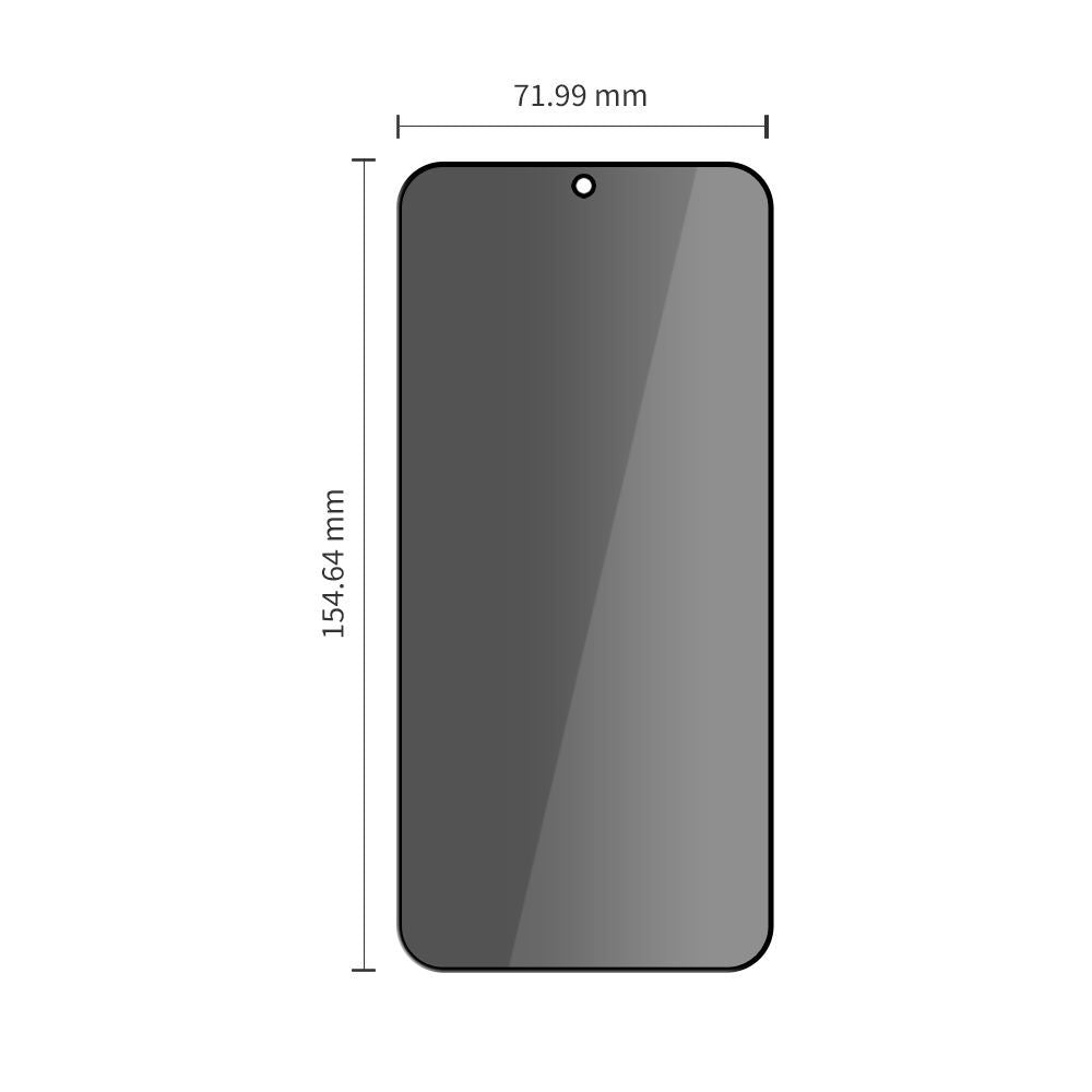 Näytönsuojakalvo Privacy Tech-Protect Spy+ Samsung Galaxy S26 Plus S947:lle, Panssarilasi, Täysliima, 2 kappaleen setti