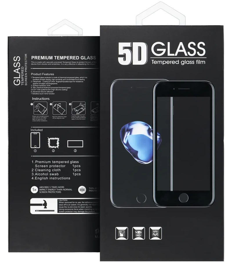 OEM-näytönsuoja Motorola Moto G57 / G67 Power / G57 Power -puhelimille, karkaistu lasi, täysiliimainen, 5D, musta