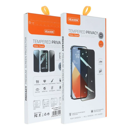 Veason Privacy -näytönsuoja Apple iPhone 17 Pro Maxille, karkaistu lasi, täysi liima, 6D