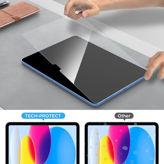 Tech-Protect FIT+ näytönsuojakalvo Samsung Galaxy Tab S10 FE+:lle, Panssarilasi, Täysliima, 2 kappaleen setti, 2.5D