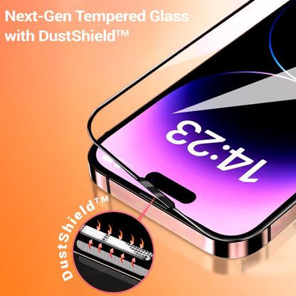 Tel Protect 10X HD Plus Titanium -näytönsuojakalvo Apple iPhone 17 / 16 Pro -puhelimelle, karkaistua lasia, koko pinnan liimapinta, musta