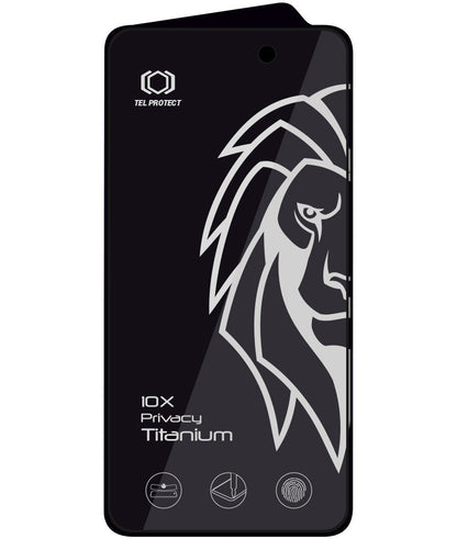 Tel Protect 10X Plus Titanium -yksityisyydensuojakalvo Apple iPhone 17 Pro -puhelimelle, karkaistua lasia, täysliimakiinnitys