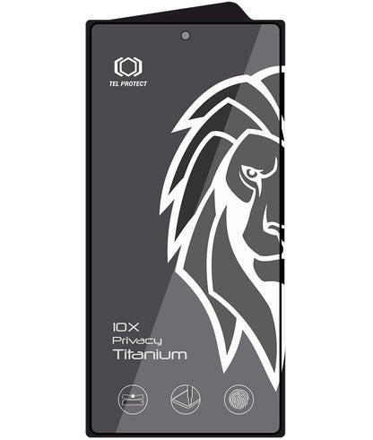 Tel Protect 10X Plus Titanium -yksityisyydensuojakalvo Samsung Galaxy S25 Ultra S938 -puhelimelle, karkaistua lasia, täysliimautuva