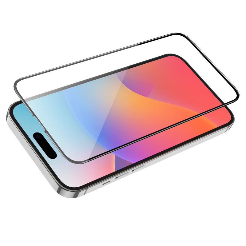 HOCO G16 Screen Protector for Apple iPhone 15 Pro Max, Tempered Glass, Full Glue, 5D, Black