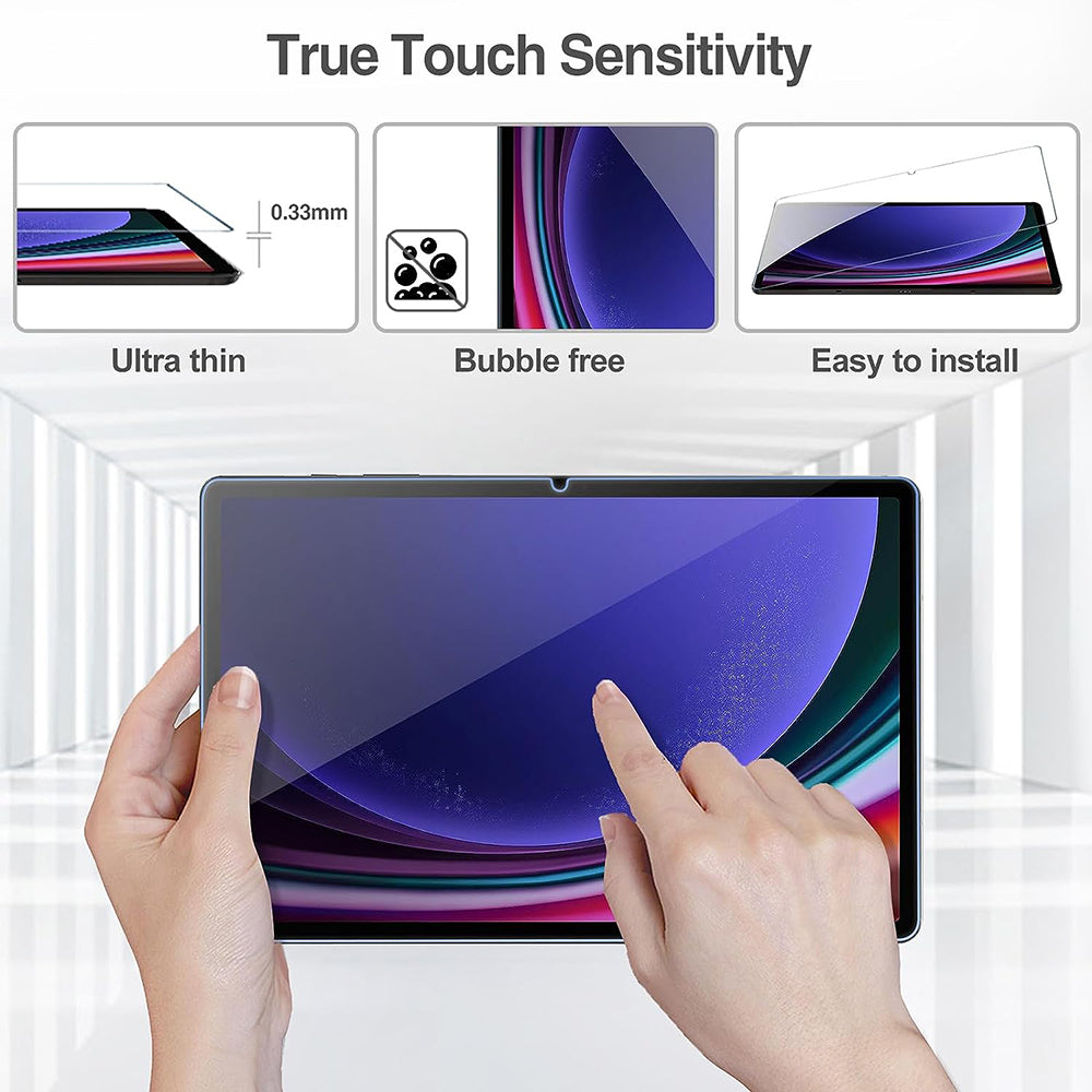 Lito Classic -näytönsuoja Samsung Galaxy Tab S9 FE / Tab S9:lle, karkaistu lasi, täysiliimainen, 2.5D