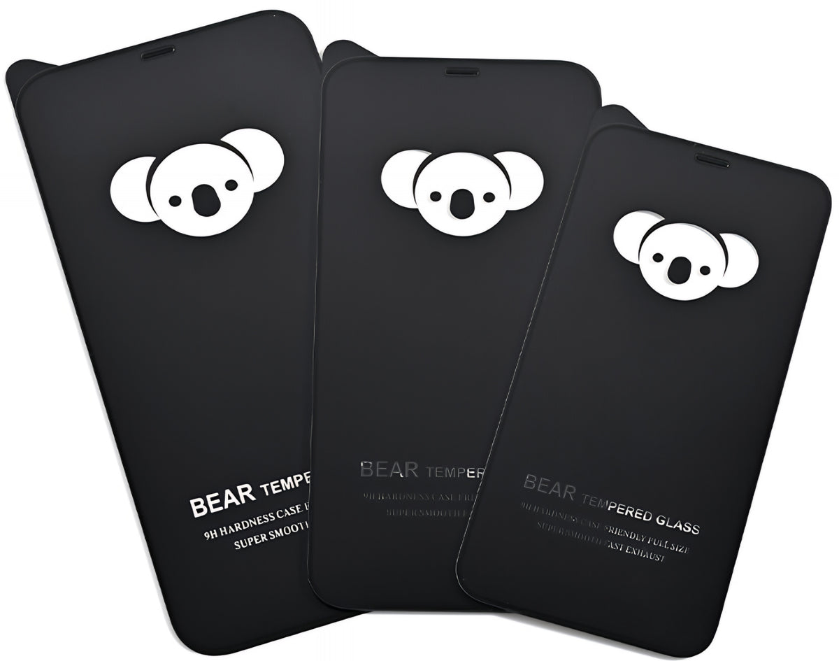 Bear HD -näytönsuoja Apple iPhone 17 Airille, karkaistu lasi, täysiliimainen, musta