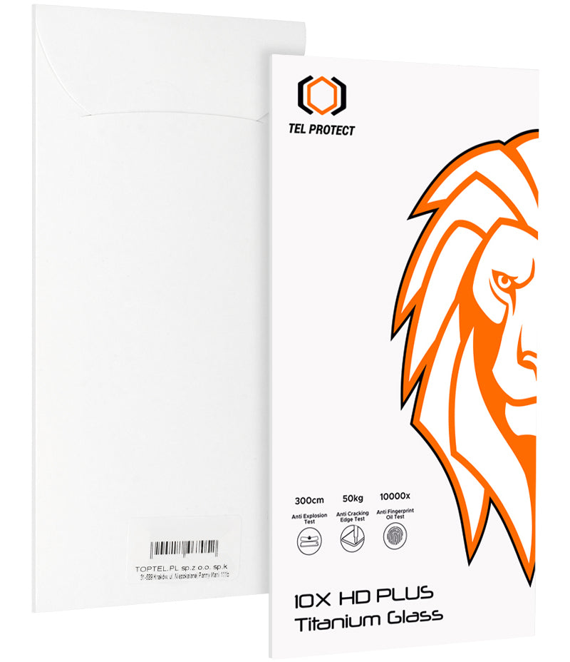 Tel Protect 10X HD Plus Titanium -näytönsuojakalvo Apple iPhone 17 / 16 Pro -puhelimelle, karkaistua lasia, koko pinnan liimapinta, musta