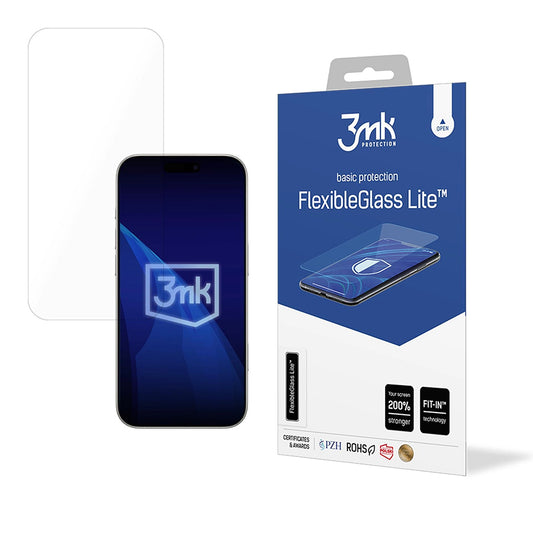 Suojakalvo 3MK FlexibleGlass Lite Apple iPhone 17:lle, Joustava Lasi, Full Glue