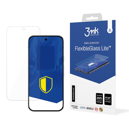 3MK FlexibleGlass Lite -näytönsuoja Google Pixel 9 Pro XL:lle, joustava lasi, täysi liima