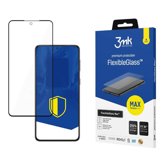 3MK FlexibleGlass Max -näytönsuoja Samsung Galaxy S24 S921:lle, joustava lasi, täysiliimainen, musta