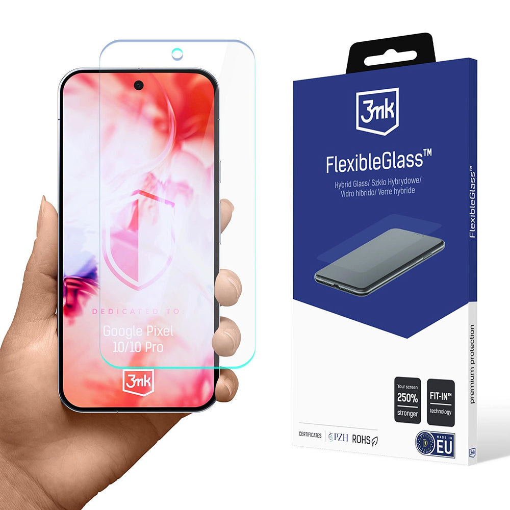 3MK FlexibleGlass -näytönsuoja Google Pixel 10 Pro / 10:lle, joustava lasi, täysi liima