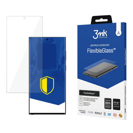 3MK FlexibleGlass -näytönsuoja Samsung Galaxy S24 Ultra S928:lle, joustava lasi, täysi liima