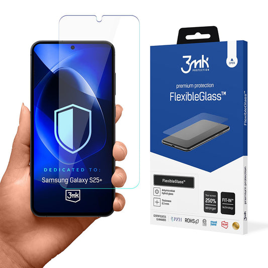 3MK FlexibleGlass -näytönsuoja Samsung Galaxy S25+ S936:lle, joustava lasi, täysi liima