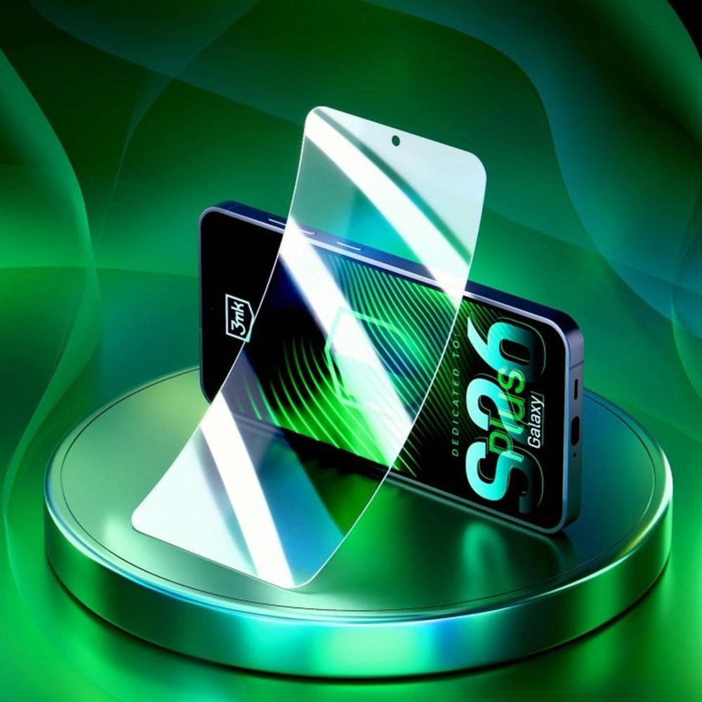 Näytönsuojakalvo 3MK FlexibleGlass Samsung Galaxy S26 Plus S947:lle, Joustava Lasi, Täysliima, Läpinäkyvä