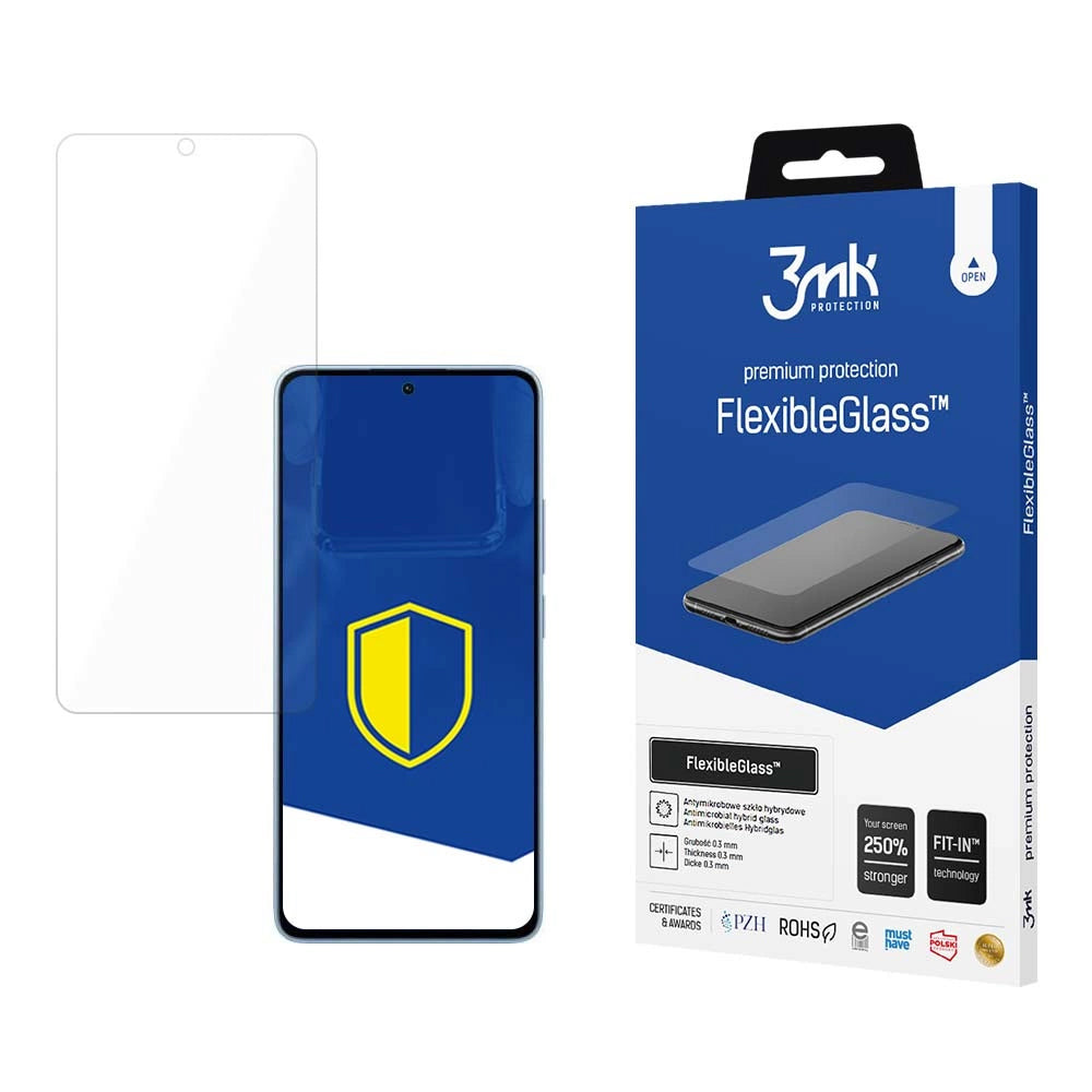 3MK FlexibleGlass -näytönsuoja Xiaomi Redmi Note 13 4G:lle, joustava lasi, täysi liima