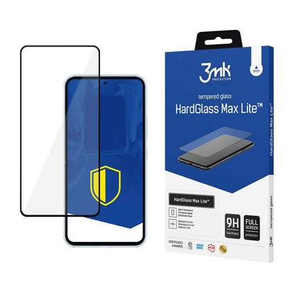 3MK HardGlass Max Lite -näytönsuoja Samsung Galaxy A55 5G A556 / A35 5G A356, karkaistu lasi, täysiliimainen, musta