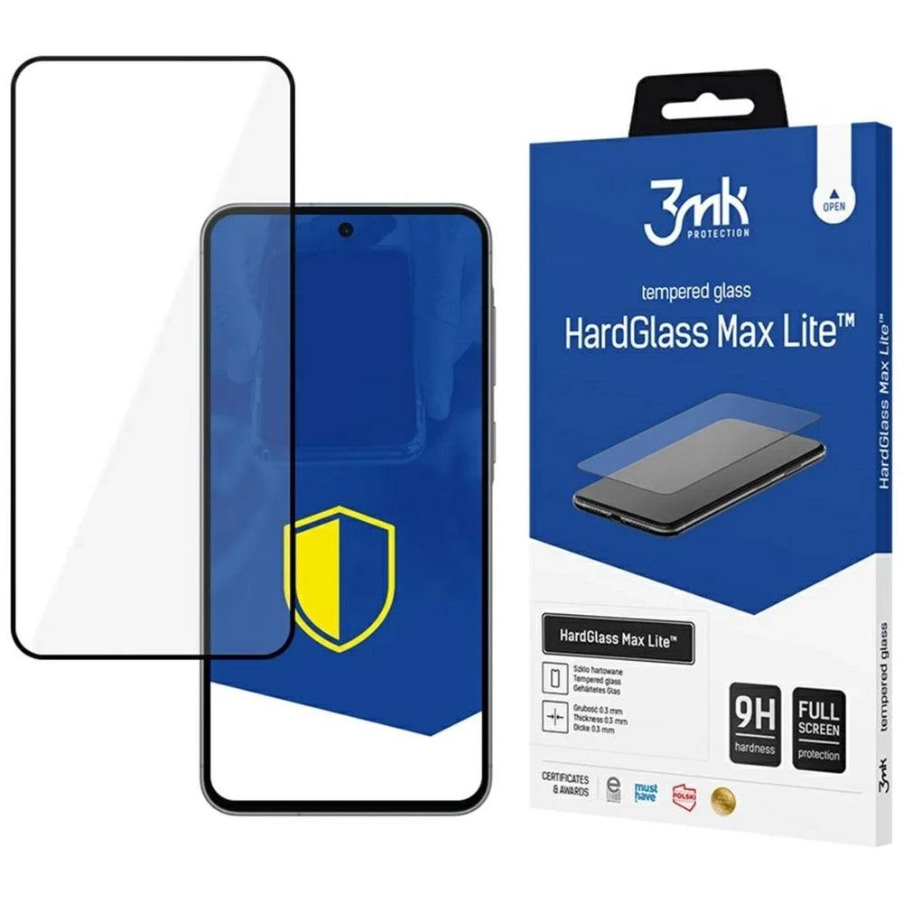 3MK HardGlass Max Lite Screen Protector for Samsung Galaxy A56 A566 / A36 A366, Tempered Glass, Full Glue, Black