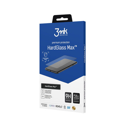 3MK HardGlass Max -näytönsuoja Apple iPhone 16 Prolle, karkaistu lasi, täysiliimainen, musta