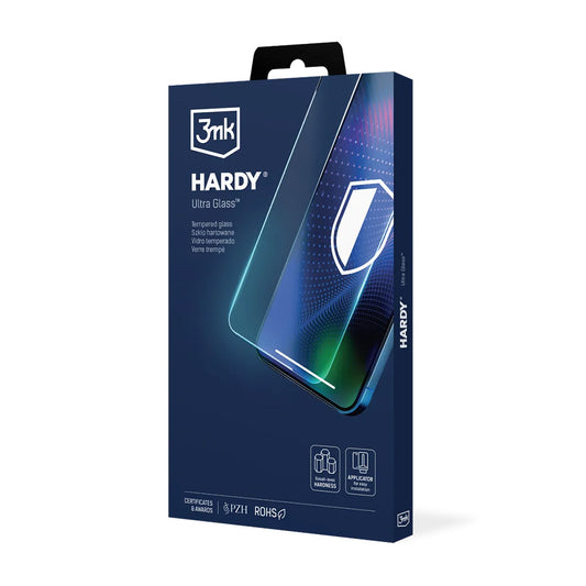 3MK Hardy Ultra suojakalvo Apple iPhone 17 Air, karkaistu lasi, Full Glue, musta