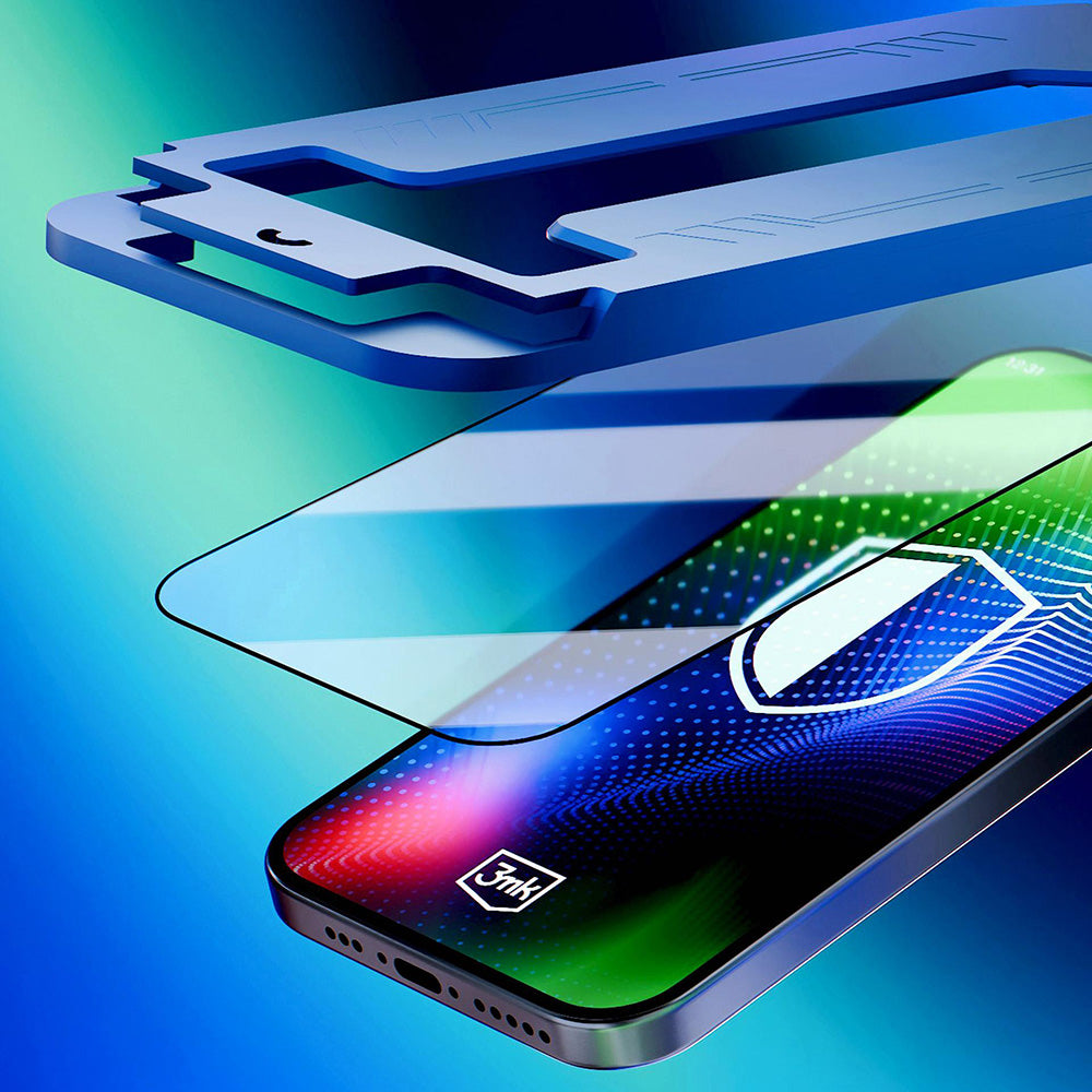 3MK Hardy Ultra suojakalvo Apple iPhone 17 Pro:lle, karkaistu lasi, täysliima, musta