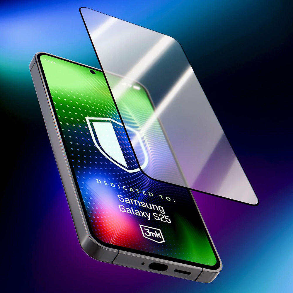 Näytönsuoja 3MK Hardy Ultra Samsung Galaxy S25 S931:lle, Karkaistu lasi, Täysi liima, Musta
