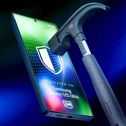 Näytönsuoja 3MK Hardy Ultra Samsung Galaxy S25 Ultra S938:lle, Karkaistu lasi, Täysi liima, Musta