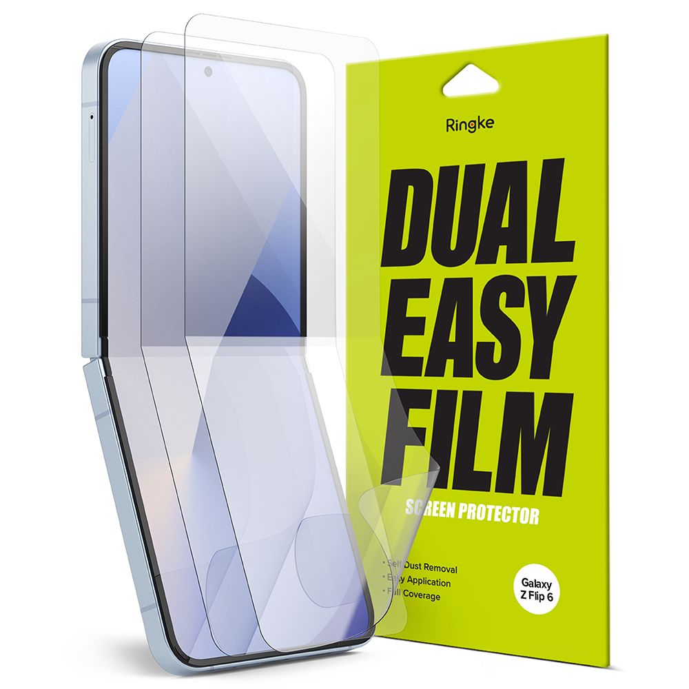Ringke Dual Easy sisäinen näytönsuojakalvo Samsung Galaxy Z Flip6 F741:lle, Muovi, 2 kappaleen setti
