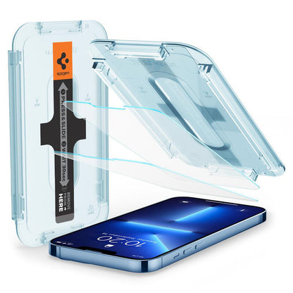 Spigen GlastR EZ FIT Screen Protector for Apple iPhone 17e / 16e / 14 / 13 Pro, Tempered Glass, Full Glue, Set of 2 pieces AGL03385