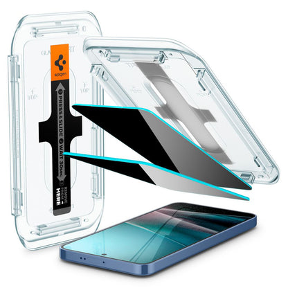 Spigen GlastR EZ FIT HD Privacy -näytönsuojakalvo Samsung Galaxy S25+ S936 / S24+ S926 -puhelimille, karkaistu lasi, täysliima, 2 kappaleen setti