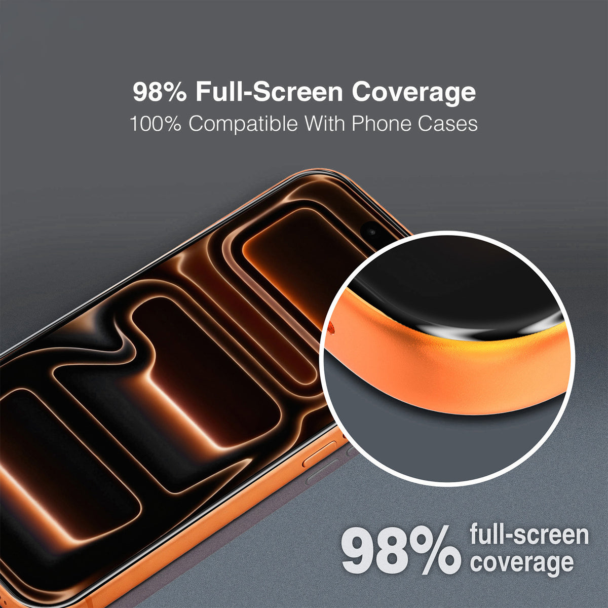 Tel Protect 10X HD DLC Diamond Coating -näytönsuojalasi Apple iPhone 17e / 16e / 14 / 13 Pro / 13 -puhelimille, karkaistu lasi, koko pinnalta liimautuva, musta