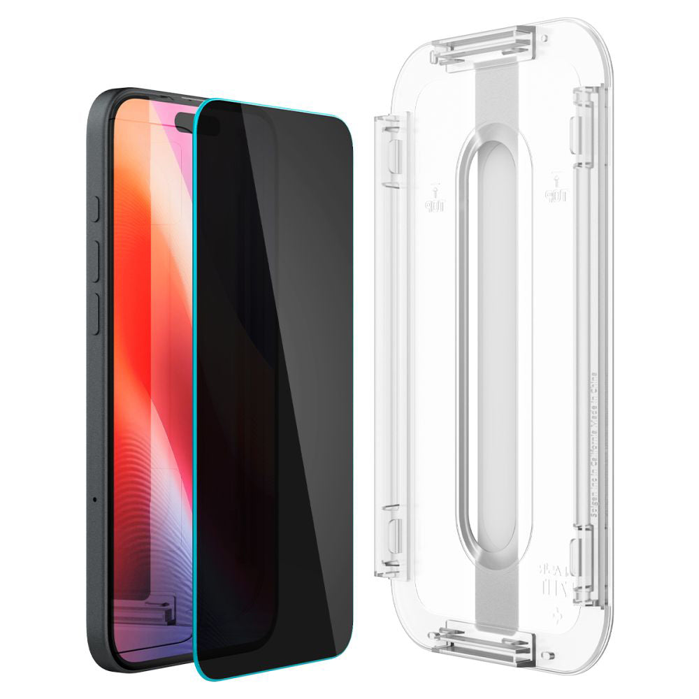 Spigen GlastR EZ FIT Screen Protector for Apple iPhone 17e / 16e / 14 / 13 Pro, Tempered Glass, Full Glue, Set of 2 pieces AGL03385