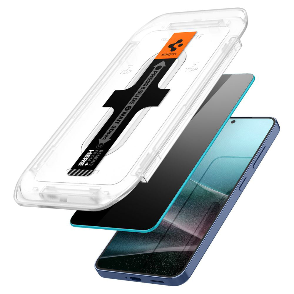 Spigen GlastR EZ FIT HD Privacy-näytönsuoja Samsung Galaxy S25 S931 / S24 S921:lle, karkaistu lasi, täysi liima, 2 kappaleen setti
