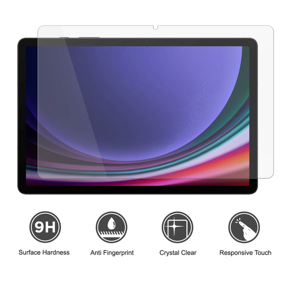 Lito Classic -näytönsuoja Samsung Galaxy Tab S9 FE / Tab S9:lle, karkaistu lasi, täysiliimainen, 2.5D