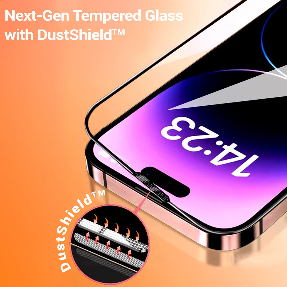 Tel Protect 10X HD Plus Titanium Screen Protector for Apple iPhone 18 Pro / 17 Pro, Tempered Glass, Full Glue, Black