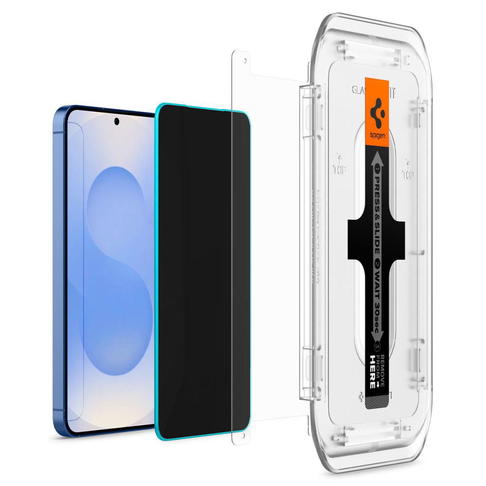 Spigen GlastR EZ FIT HD Privacy-näytönsuoja Samsung Galaxy S25 S931 / S24 S921:lle, karkaistu lasi, täysi liima, 2 kappaleen setti