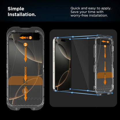 Tech-Protect Quick Set+ suojakalvo Apple iPhone 16 / 15 -mallille, Panssarilasi, Täysliima, 2 kappaleen setti, Musta