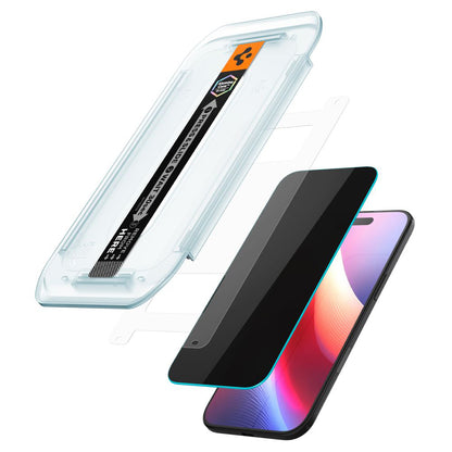 Näytönsuojakalvo Privacy Spigen GlastR EZ FIT Apple iPhone 17 Air:lle, Panssarilasi, Täysliima, 2 kappaleen setti